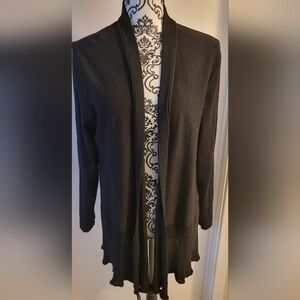 Neiman Marcus Long‎ Sleeve Black Sweater Cardigan sz XL